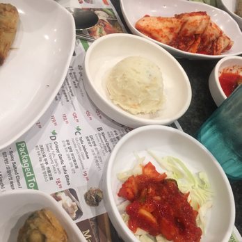 BCD Tofu House - You get these little sides while waiting - Korean Near Me - Irvine, California