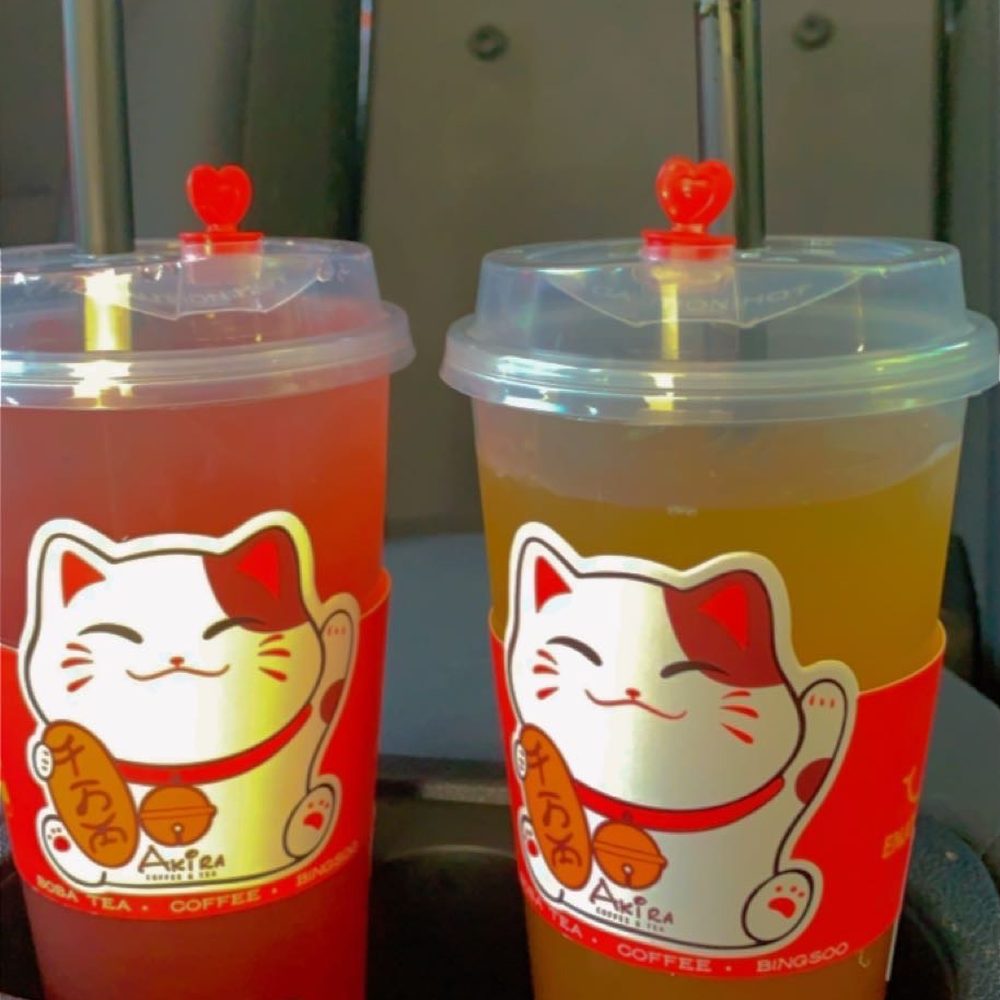 Fourteasons Coffee & Tea - Strawberry green Tea with strawberry heart jelly and Mango green Tea with strawberry heart jelly - Bubble Tea Near Me - Davis, California Fourteasons Coffee & Tea - Strawberry green Tea with strawberry heart jelly and Mango green Tea with strawberry heart jelly - Bubble Tea Near Me - Davis, California