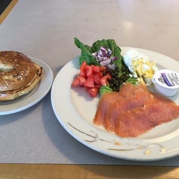 Longbeach Cafe - This is the Lox with one egg and bagel. Very delicious. Worth the money. - American Near Me - Longboat Key, Florida
