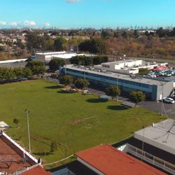 Vermont Christian School - Arial view of the VCS Harbor City campus.