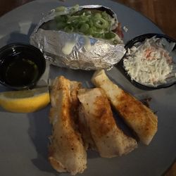 Uptown Lanes/Back Alley Bar & Grill - Baked cod - Friday fish fry with loaded baked potato