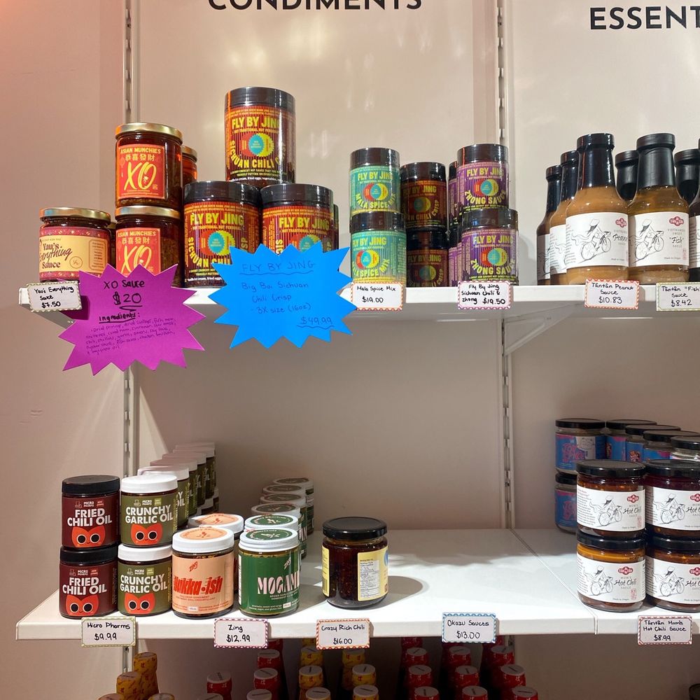 Auntie’s Supply - a shelf full of condiments - Grocery Near Me - Toronto, Ontario