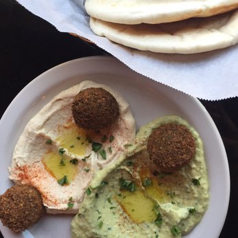 Casablanca - small mezze platter - flafel, baba ganoush, hummus, and pita! - Middle Eastern Near Me - Memphis, Tennessee