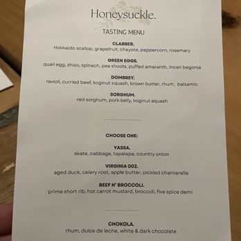 Honeysuckle - Feb 2026 tasting menu - meat track $135pp - African Near Me - Philadelphia, Pennsylvania Honeysuckle - Feb 2026 tasting menu - meat track $135pp - African Near Me - Philadelphia, Pennsylvania