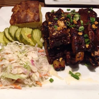 Mezcal Tequila Kitchen - Ribs & cornbread w/ coleslaw. Best ever! - Mexican Near Me - Worcester, Massachusetts