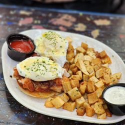 Sunset Rooftop - Salmon eggs Benedict, wouldn't recommend