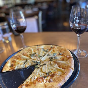 Crú - A Wine Bar - Pear and Gorgonzola pizza...incredible - Wine Bars Near Me - Plano, Texas Crú - A Wine Bar - Pear and Gorgonzola pizza...incredible - Wine Bars Near Me - Plano, Texas