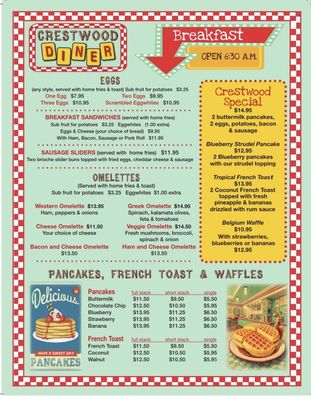 Menu photo 4 Crestwood Diner Wildwood, NJ