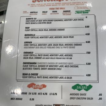 Sonoratown - Menu (Oct 2022) - Mexican Near Me - Los Angeles, California