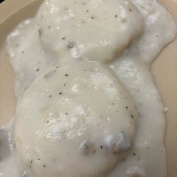 Small biscuit and gravy. Small biscuit and gravy.