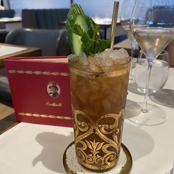 Be.Steak.A - Her Majesty's Cup cocktail severed in antique gold laid glasses - Bars Near Me - Campbell, California Be.Steak.A - Her Majesty's Cup cocktail severed in antique gold laid glasses - Bars Near Me - Campbell, California