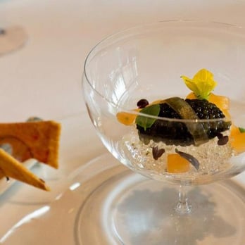 Per Se - Caviar, melon champagne jelly, serrano ham toast - French Near Me - New York, New York