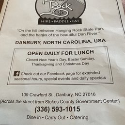 menu for lunch