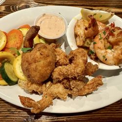 RiverFront - Shrimp Trinity with a side of veggies!