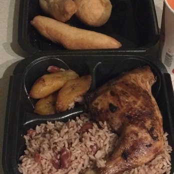 Fiery Irie Jamaican Restaurant - Small Rice and peas with jerk chicken & plantains - Caribbean Near Me - Pembroke Pines, Florida Fiery Irie Jamaican Restaurant - Small Rice and peas with jerk chicken & plantains - Caribbean Near Me - Pembroke Pines, Florida