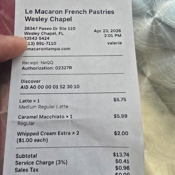 Le Macaron French Pastries - Upcharge of $1 for whipped cream. - Macarons Near Me - Wesley Chapel, Florida Le Macaron French Pastries - Upcharge of $1 for whipped cream. - Macarons Near Me - Wesley Chapel, Florida