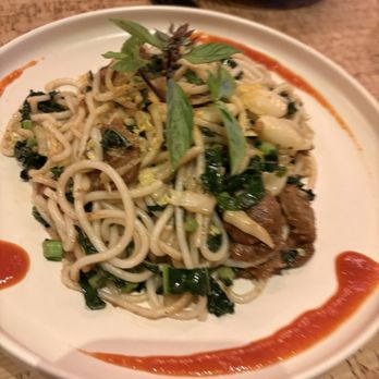 Au Lac - Garlic basil noodle!!!! Must order - Vegan Near Me - Los Angeles, California