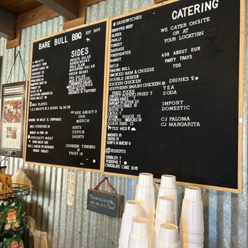 Bare Bull BBQ - Menu board - Barbeque Near Me - Canyon Lake, Texas Bare Bull BBQ - Menu board - Barbeque Near Me - Canyon Lake, Texas