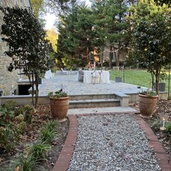 Capitol Hardscapes - Walkway with brick edges done by Capitol Hardscape