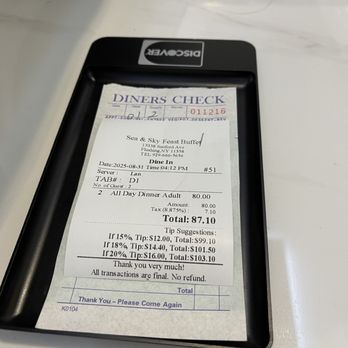 Sea & Sky Feast Buffet - Receipt - Buffets Near Me - Flushing, New York Sea & Sky Feast Buffet - Receipt - Buffets Near Me - Flushing, New York