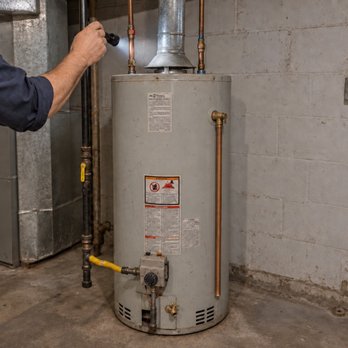 Precision Home Inspections - Water heater inspection: visible venting, connections and condition deserve attention. Website service illustration. - Home Inspectors Near Me - Stirling, New Jersey Precision Home Inspections - Water heater inspection: visible venting, connections and condition deserve attention. Website service illustration. - Home Inspectors Near Me - Stirling, New Jersey