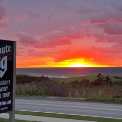 Route 19 Brewing - The dramatic sunset from the deck