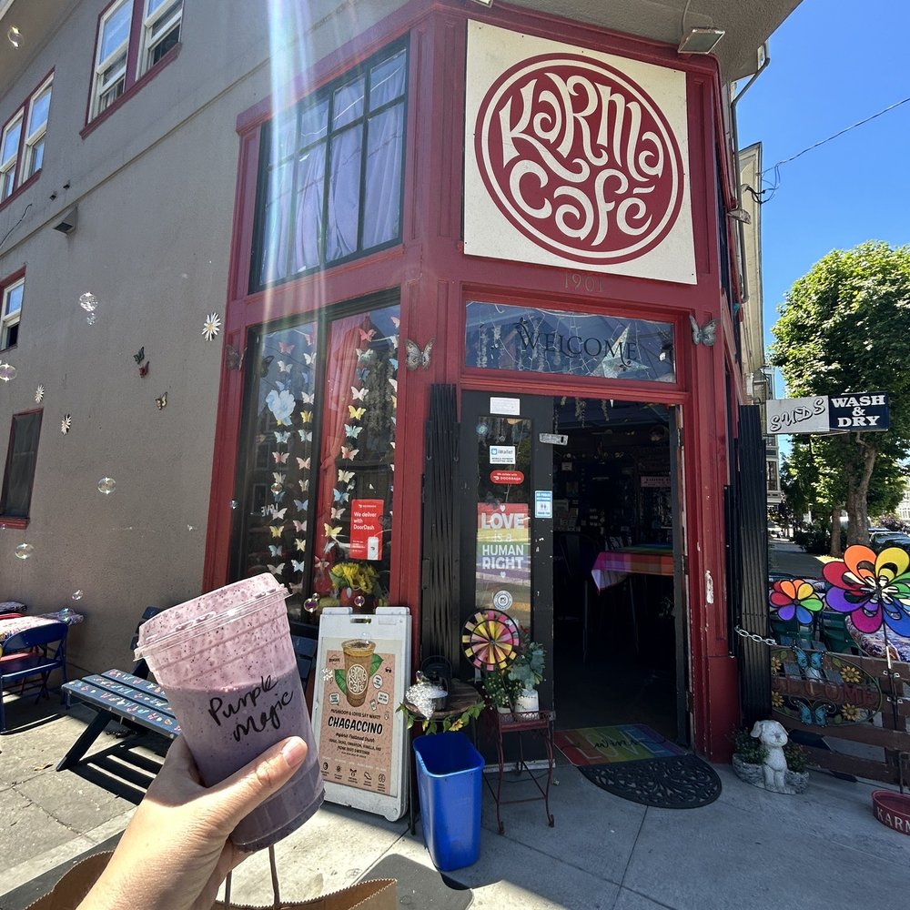 Karma Cafe - Purple Magic smoothie - Coffee & Tea Near Me - San Francisco, California Karma Cafe - Purple Magic smoothie - Coffee & Tea Near Me - San Francisco, California