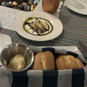 Boca Fish House - Bread service with small plate of pesto, balsamic and grated cheese - Seafood Near Me - Boca Raton, Florida Boca Fish House - Bread service with small plate of pesto, balsamic and grated cheese - Seafood Near Me - Boca Raton, Florida