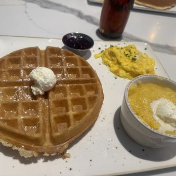 First Watch - Tri-fecta (Belgian waffle with scrambled eggs and grits) - Breakfast & Brunch Near Me - Prince Frederick, Maryland