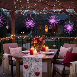 Holidynamics - Pink Spritzer Patio
Pink Spritzers and warm string lights create a cozy Valentine's patio with soft, romantic glow.