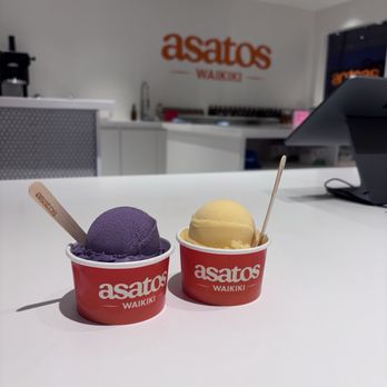 Asato's Waikiki - Ube and orange passion fruit - Ice Cream & Frozen Yogurt Near Me - Honolulu, Hawaii
