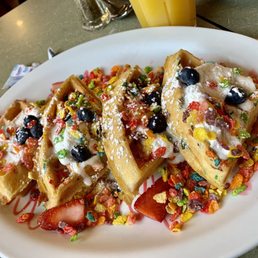 Fruity Pebble Pancakes