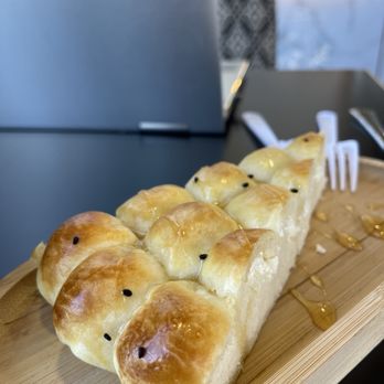 Sana'a Cafe - Honeycomb (Cream Cheese, Poppy Seeds, and Honey) - Coffee & Tea Near Me - Lake Forest, California Sana'a Cafe - Honeycomb (Cream Cheese, Poppy Seeds, and Honey) - Coffee & Tea Near Me - Lake Forest, California