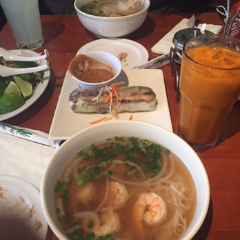 Pho Show - Thai iced tea chicken spring rolls shrimp pho - Vietnamese Near Me - Culver City, California