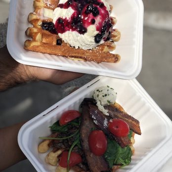 The Waffle Window - Huckleberry Dream and The Whole Farm waffles - Breakfast & Brunch Near Me - Portland, Oregon The Waffle Window - Huckleberry Dream and The Whole Farm waffles - Breakfast & Brunch Near Me - Portland, Oregon