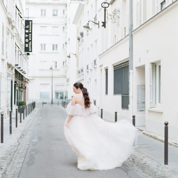 McSween Photography - Bride walking down street in Paris, France - Event Photography Near Me