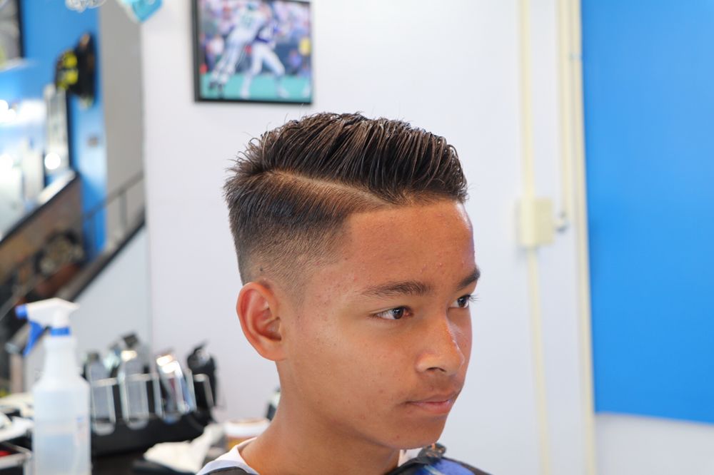 Blue 52 Barber Shop Logo
