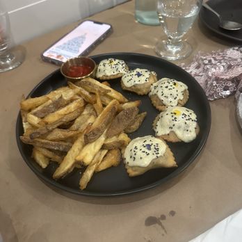 Haldi Chowk - Black Truffle and Mushroom Ravioli and beef ravioli with a side of fries (for my daughter :) - Indian Near Me - Middletown, New Jersey