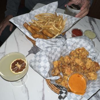 Lemon Drop - 1. Fish & chip  2. Popcorn chicken w tikka masala sauce - Lounges Near Me - Alameda, California