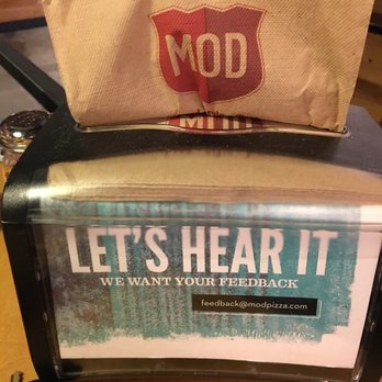 MOD Pizza - OMG. Napkin dispensers on every table. With napkins inside. Perfect for all your napkin needs! - Fast Food Near Me - Seattle, Washington MOD Pizza - OMG. Napkin dispensers on every table. With napkins inside. Perfect for all your napkin needs! - Fast Food Near Me - Seattle, Washington