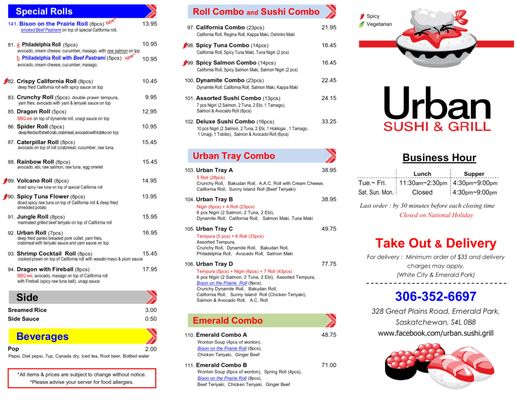 Menu photo 5 Urban Sushi & Grill Emerald Park, SK Menu photo 5 Urban Sushi & Grill Emerald Park, SK