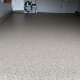 This is the garage floor Jim's crew epoxied.