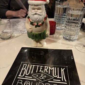 Buttermilk & Bourbon - Jolly Juice cocktail in a Santa mug. - Tapas/Small Plates Near Me - Watertown, Massachusetts Buttermilk & Bourbon - Jolly Juice cocktail in a Santa mug. - Tapas/Small Plates Near Me - Watertown, Massachusetts