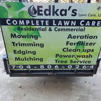 Edkas Lawn Care - a sign for a lawn care business - Landscaping Near Me Edkas Lawn Care - a sign for a lawn care business - Landscaping Near Me