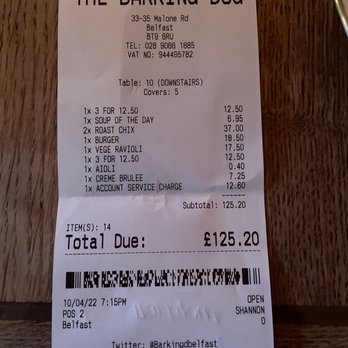 Barking Dog Restaurant - Total for 5 with 6 TAPPAS - Modern European Near Me - Belfast, BFS Barking Dog Restaurant - Total for 5 with 6 TAPPAS - Modern European Near Me - Belfast, BFS
