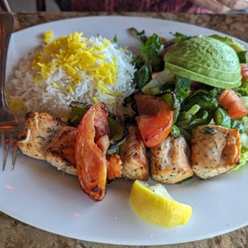 Panini Kabob Grill - Salmon kabob plate - Mediterranean Near Me - Burbank, California