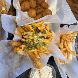 Fried Mushrooms, regular fries, and Bulgogi fries