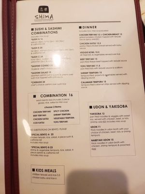 Menu photo 8 Shima Japanese Restaurant Stanwood, WA