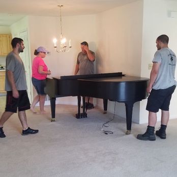 Gohn's Piano Moving & Storage - Kyler Kissinger, David Donahue, and Barry Gohn talking with our valued customer - Piano Services Near Me Gohn's Piano Moving & Storage - Kyler Kissinger, David Donahue, and Barry Gohn talking with our valued customer - Piano Services Near Me