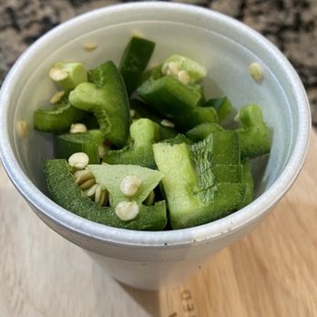 the Outpost Mexican Eatery - This is what I got for $1.50 when asked for jalapeño peppers with my order - Mexican Near Me - Downers Grove, Illinois the Outpost Mexican Eatery - This is what I got for $1.50 when asked for jalapeño peppers with my order - Mexican Near Me - Downers Grove, Illinois
